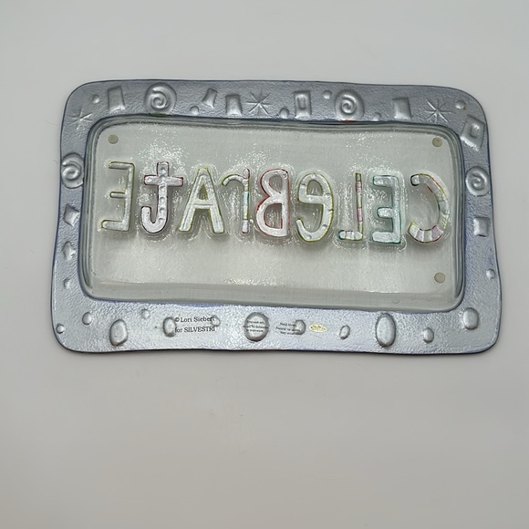 Silvestri Celebrate Platter Serving Dish by Lori Seibert Fused Glass - Picture 6 of 16